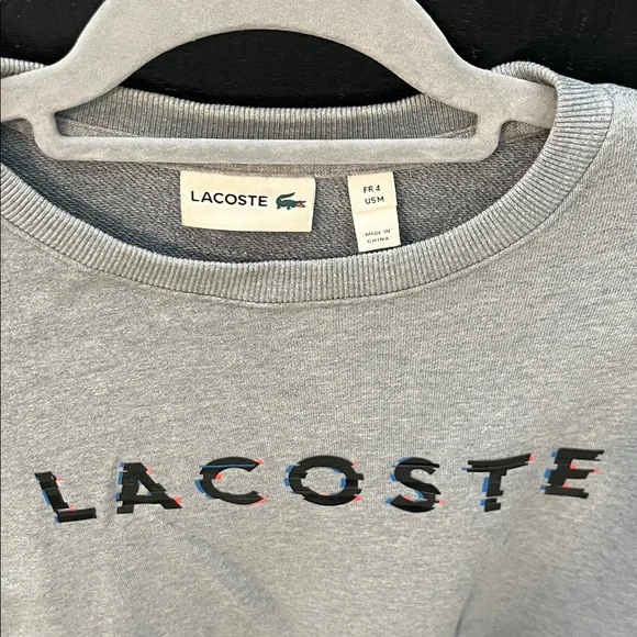 Lacoste Gray Crewneck Sweater Casual Knit - Picture 2 of 2